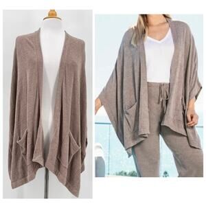 Barefoot Dreams Cozychic Ultra Lite One Size Neutral Kimono Poncho Cardigan OS